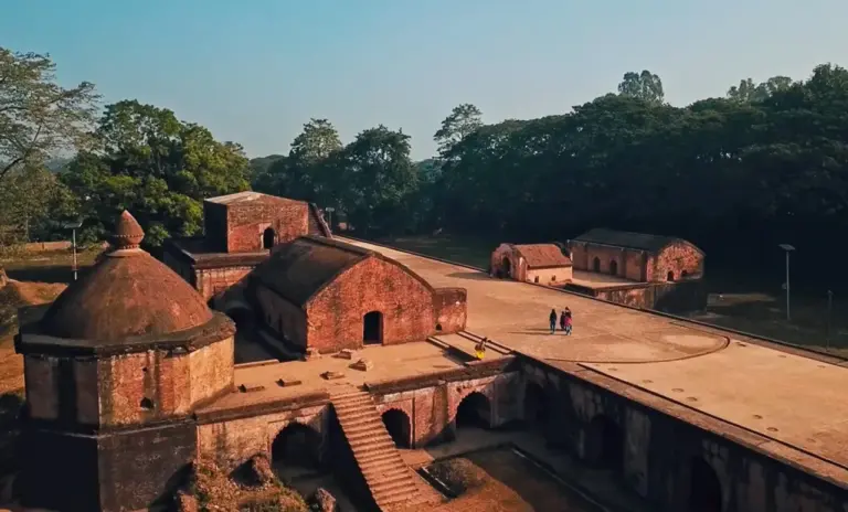 Aerial view of Kareng Ghar palace complex Sivasagar