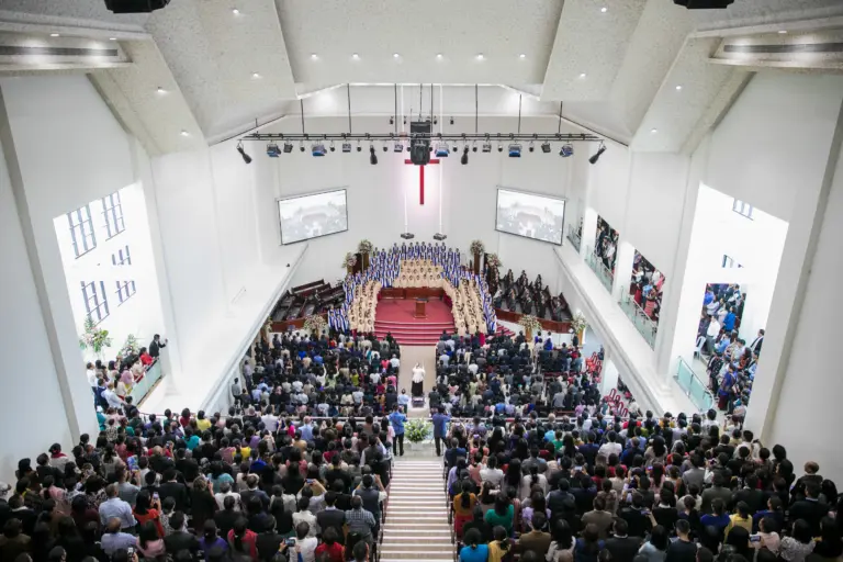 Congregation gathered inside Mary Help of Christians Cathedral Kohima