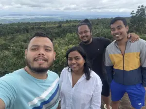 Group of friends at Mawlyngbna Meghalaya