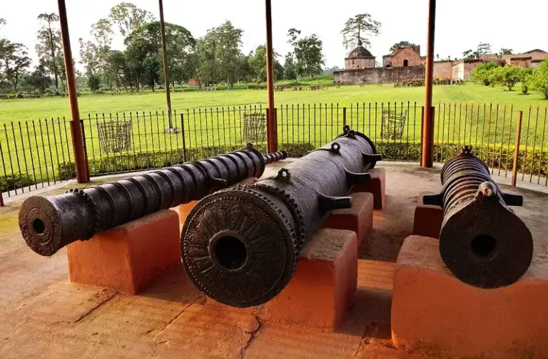 Historic cannons displayed in Sivasagar