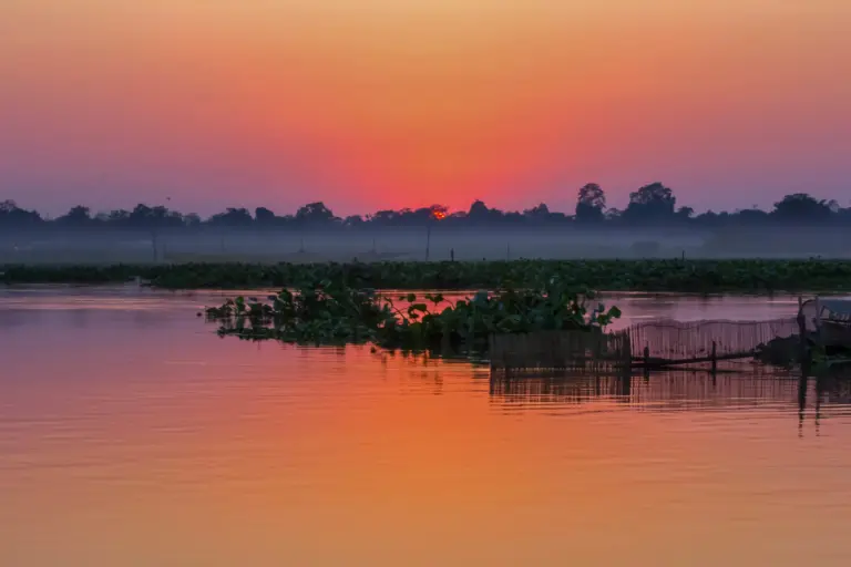 Sunset over the wetlands at Maguri Beel Tinsukia Assam