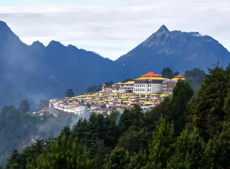 Tawang Monastery nestled in the mountains of Arunachal Pradesh