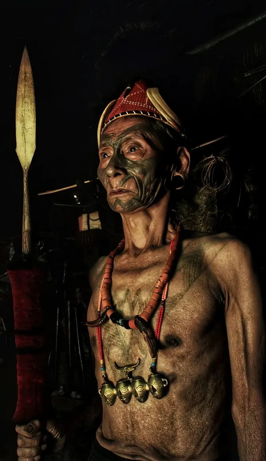 Former Konyak headhunter in Mon, Nagaland