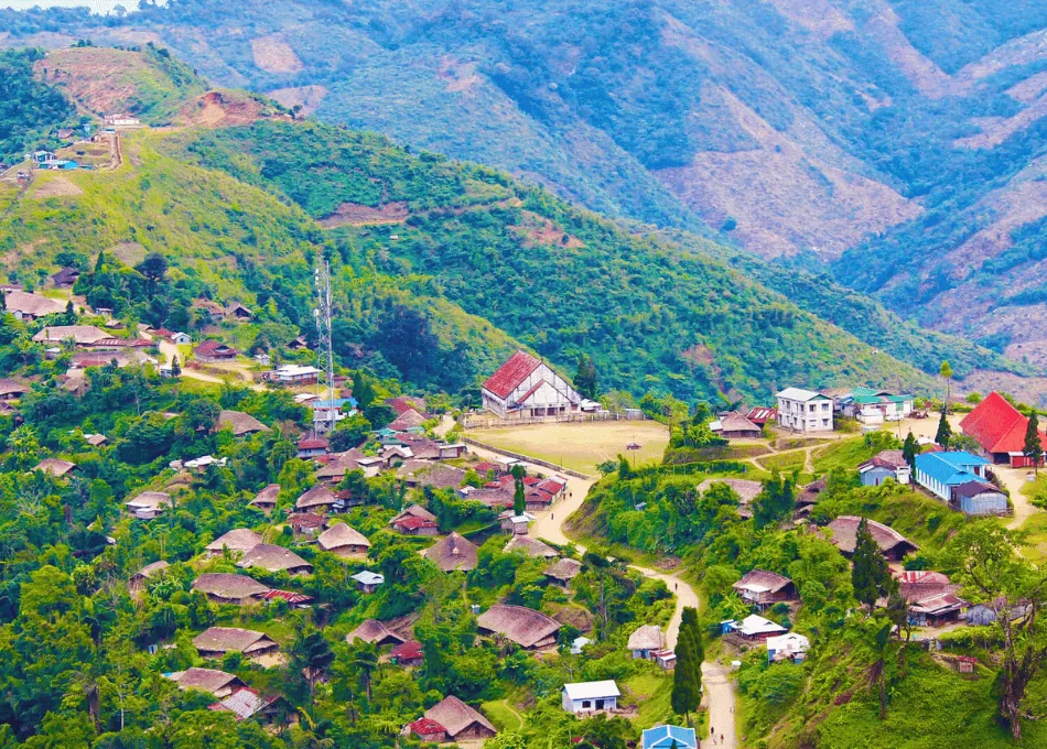 Longwa village on the India-Myanmar border, Nagaland