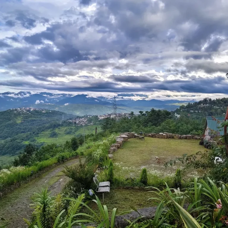 Garden lawn and valley view at Everhill Homestay